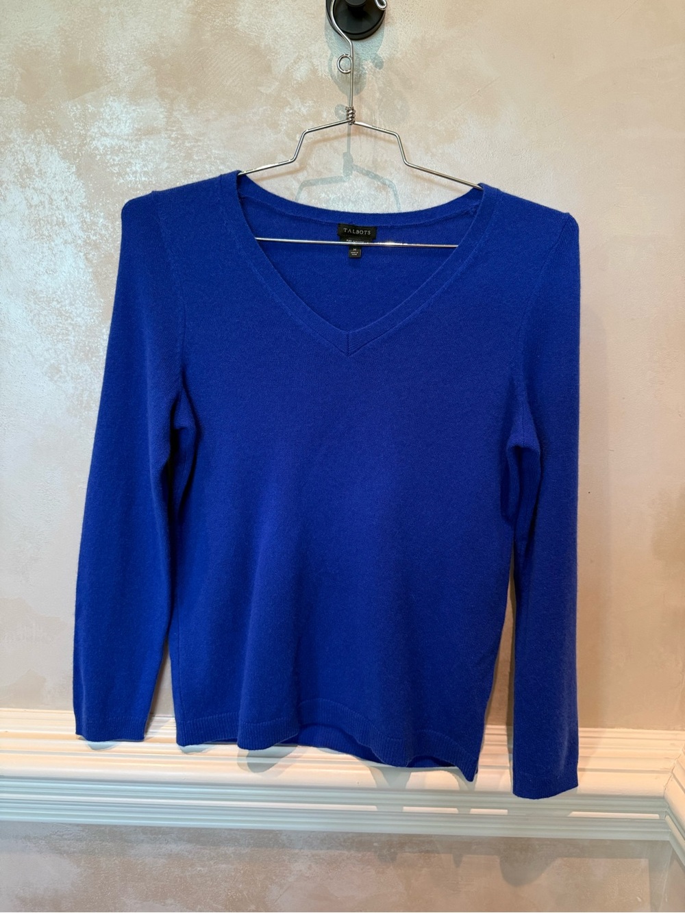 Talbots Women's V-Neck Long Sleeve Sweater - Royal Blue